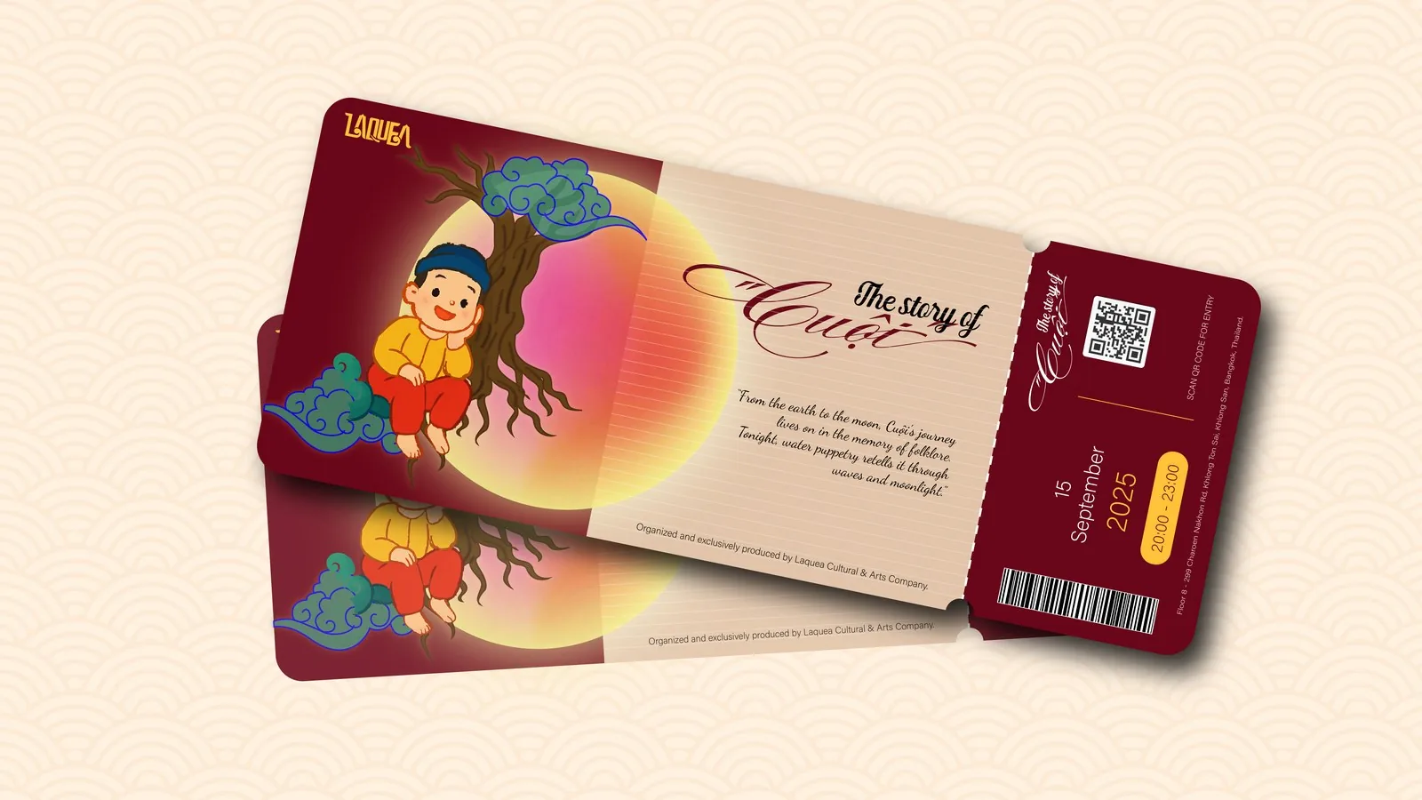 The Story of Cuoi mid-autumn festival show ticket design